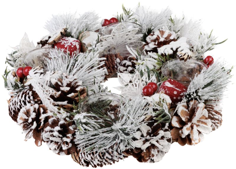 MagicHome Weihnachtskranz, mit schneebedeckten Brombeersträuchern, Advent, 31x8,5 cm