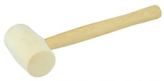 Młotek gumowy 50 mm, 390 g, biała guma, rękojeść drewniana, EGA