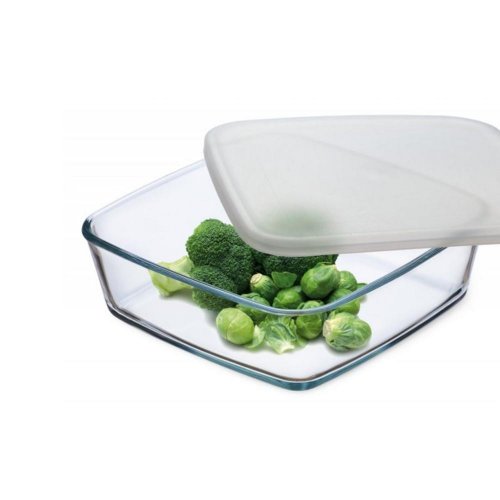 Lebensmittelbehälter Glas 0,5l + UH-Deckel quadratisch KLC