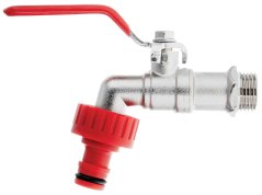 Ventil 1/2", Gewinde 3/4" mit Kunststoff 1/2" Schnellkupplung, GEKO