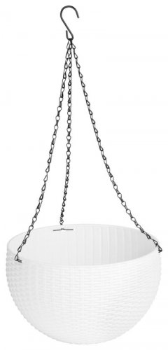 Ghiveci Strend Pro Modern, suspendat, alb, 26x16cm, lant