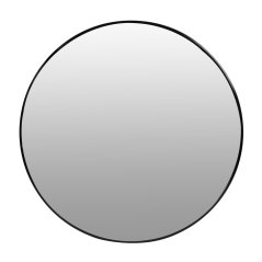 Nástenné zrkadlo 60 cm čierne s hliníkovým rámom