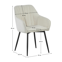 Designer-Sessel, creme/schwarz, VAJRO