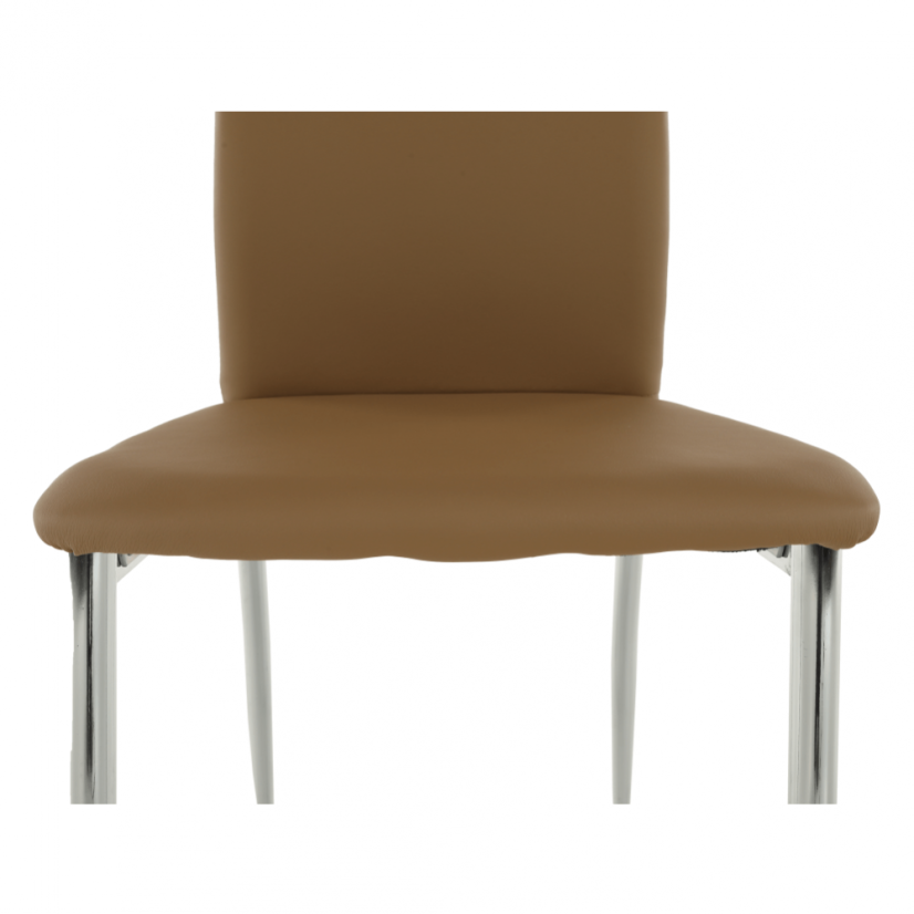 Esszimmerstuhl, Kunstleder beige/chrom, ERVINA
