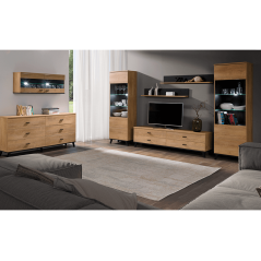 Kommode, Lefkada-Eiche/Schwarz, SIRAN TYP 5