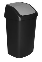 Koš Curver® GUGALNIK, 50 lit., 34x40,6x66,8 cm, črno/siv, za smeti