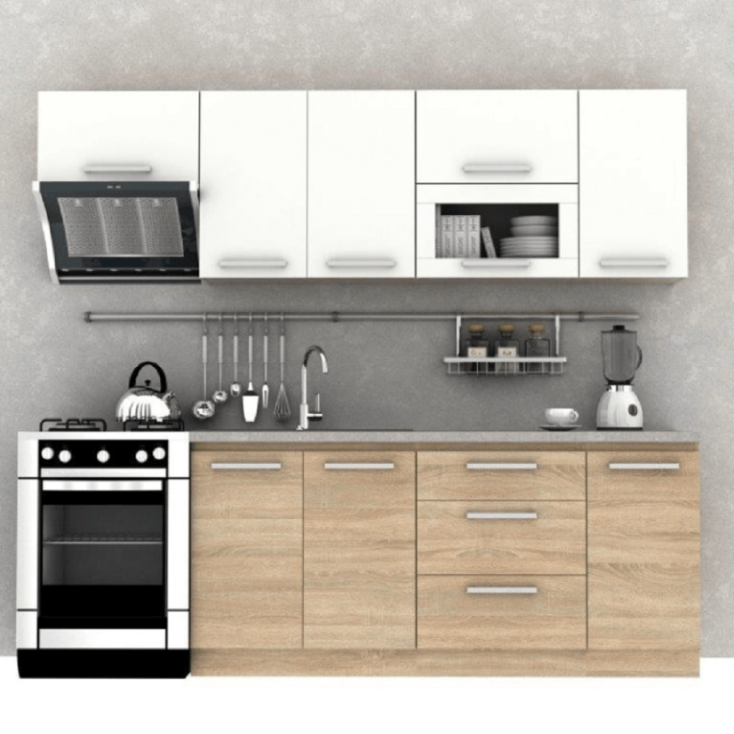 Oberschrank, Weiß/Sonoma-Eiche, NOVA PLUS NOPL-002-OH