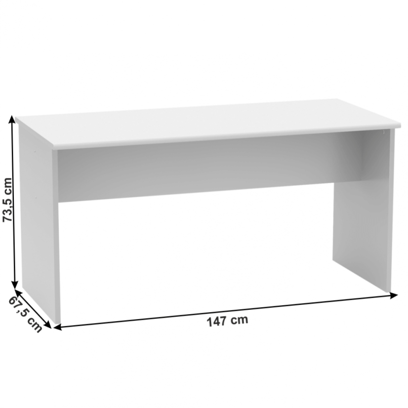 Büroschreibtisch, doppelseitig, weiß, JOHAN 2 NEW 08