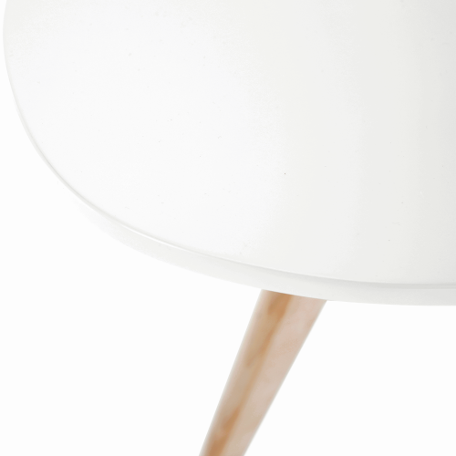 Masă dining, albă/natural, 120x80 cm, CYRUS 2 NEW