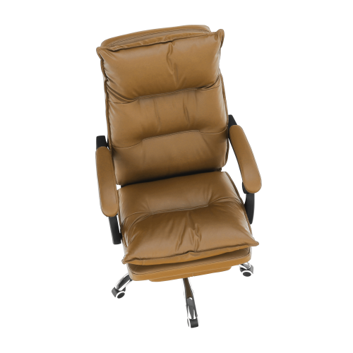 Irodai szék lábtartóval, textilbőr barna, DRAKE