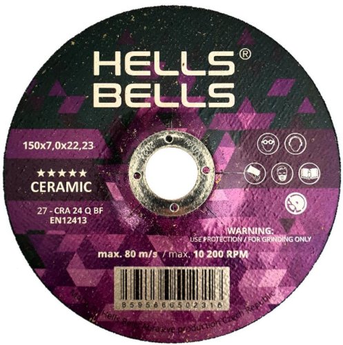 Hells Bells tárcsa 180x7,0x22,2 mm, T27, SG-kerámia, csiszoló