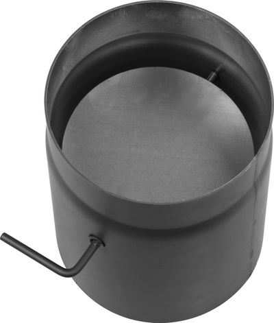 Trouba HS K0250/120/1,5 mm, s klapkou, krátké táhlo, kouřovod, ocelová silnostěnná kouřová trouba