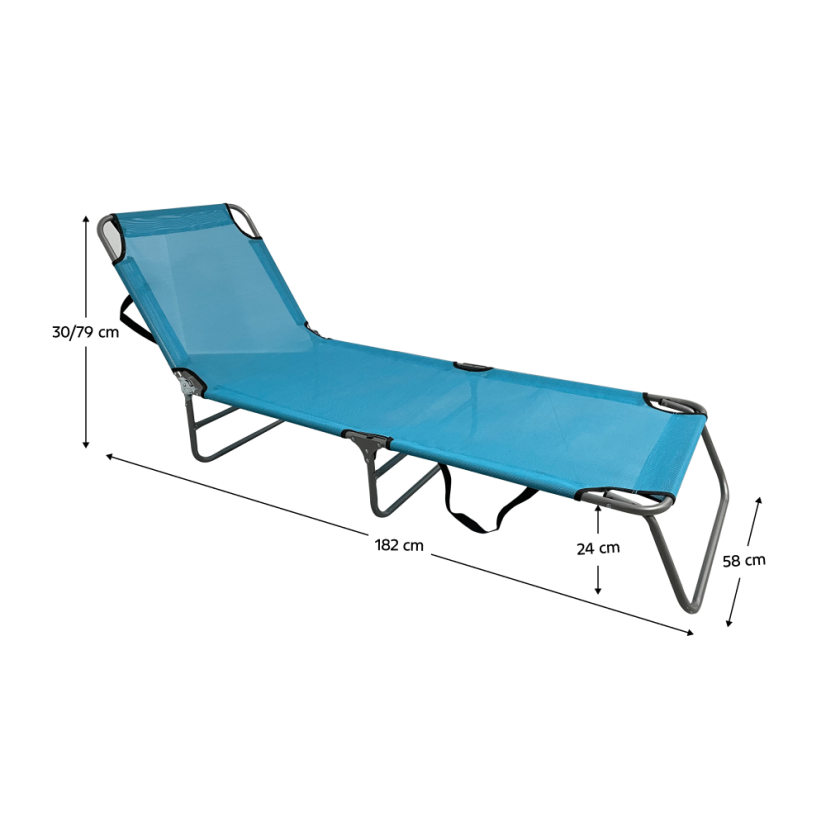 Gartenliege, blau/grau, KELEO