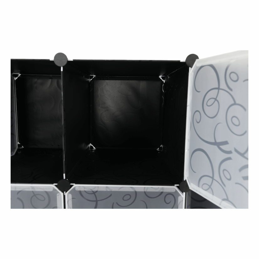Modularni ormarski organizator, crna/mliječno bijela, RODAN TIP 2