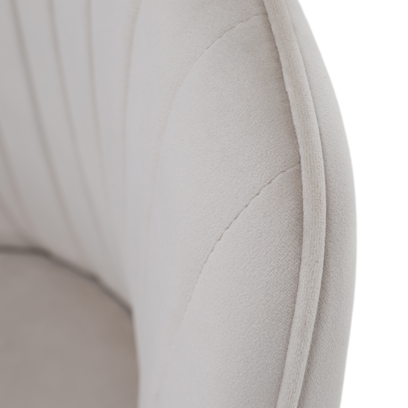 Designer-Sessel, beige Samtstoff, AURIL