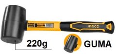 Kladivo guma 220g črna INGCO fiberglas ročaj KLC