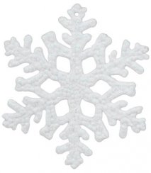 Ozdoba MagicHome Vánoce, 12 ks, sněhová vločka, bílá, na vánoční stromek, 10 cm