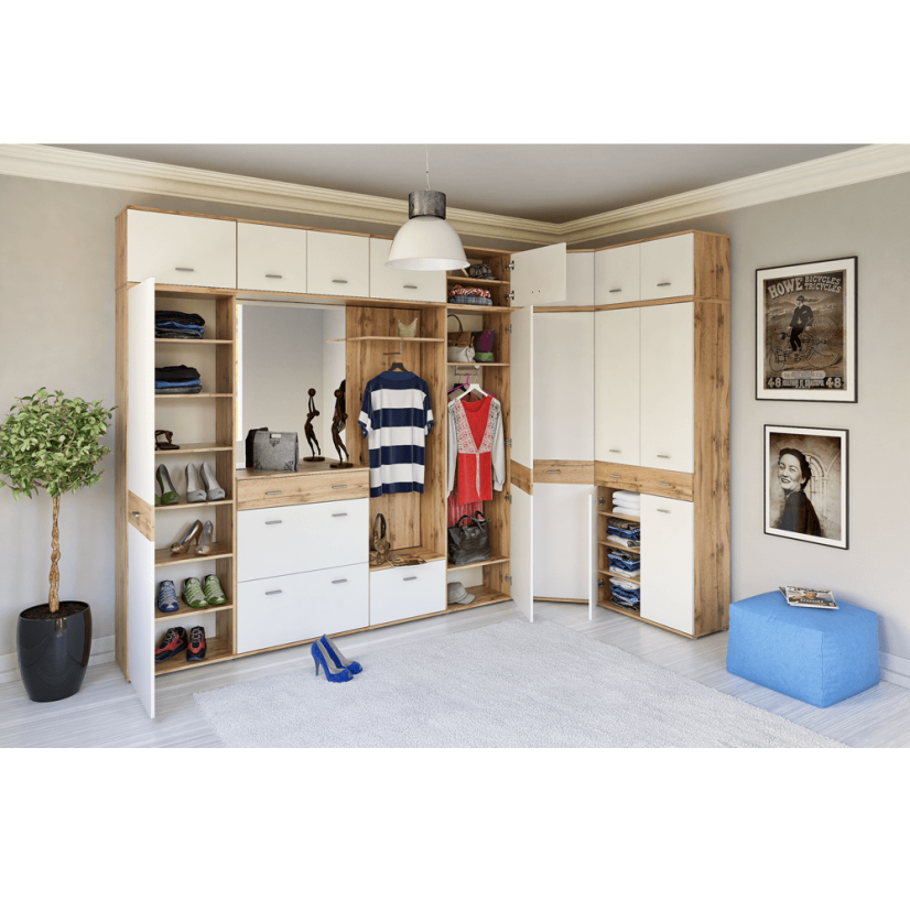 Schrank TYP 6, Wotan-Eiche/Weiß, CYRIL