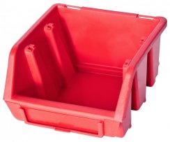 Zásobník plastový červený, délka 11,5 x šířka 11,5 x výška 7,5 cm