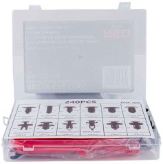 Autókárpitos csapok szett, 245 részes, PIROS TECHNIC