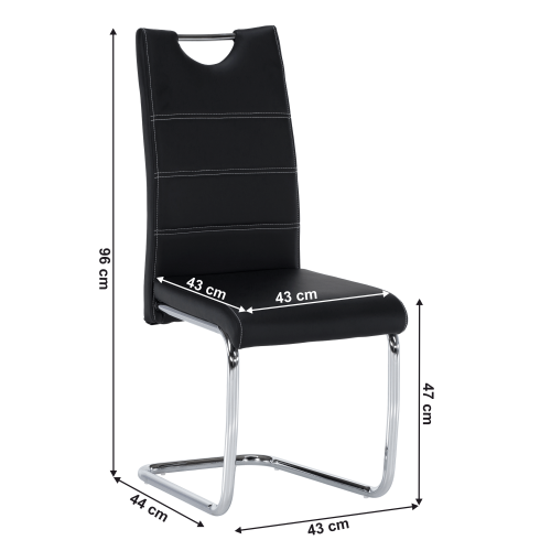 Blagovaonska stolica, crno/svijetli šivi, ABIRA NOVO