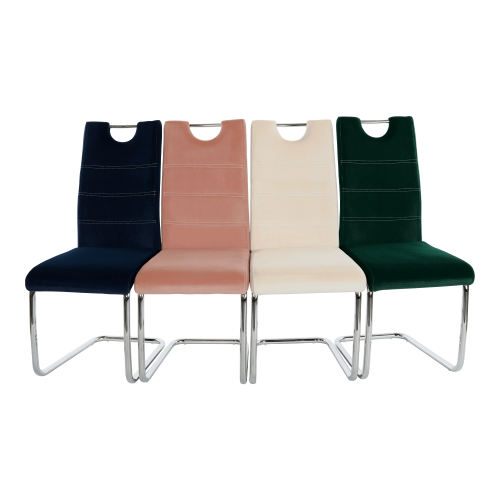 Blagovaonska stolica, smaragdna baršunasta tkanina/svijetli šavovi, ABIRA NOVO