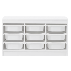 Organizér s úložnými boxami, biela, TRIMAL
