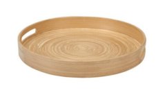 Tavă cu mânere, rotundă, 35 cm bambus