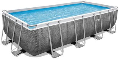 Pool Bestway® Power Steel™, 56996, filter, črpalka, lestev, razpršilnik, ponjava, 4,88mx 2,44m x 1,22m