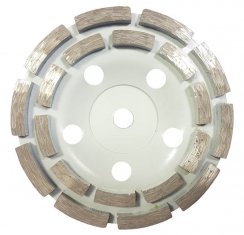 Disc de șlefuit diamantat 125 mm dublu rând cu filet M14, pentru beton, MAR-POL