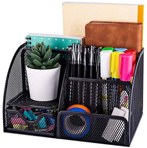 Stolni organizator - 6 odjeljaka - crni