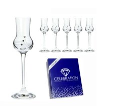 Pohár štamprlík na stopce Grappa CRYSTALS 70ml, sada 6 ks