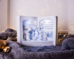 MagicHome Weihnachtsdekoration, Krippe im Buch, 3 LEDs, 3xAA, innen, 27,50x12x19 cm