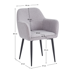 Jedilni stol, sivo/črn, SENER