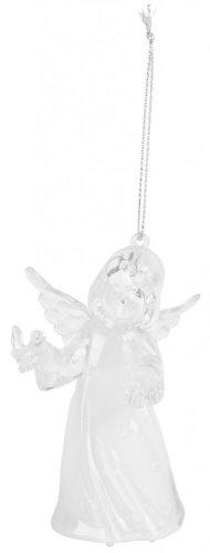 Dekorácia MagicHome Vianoce, Anjel, závesný, teplá biela, jednoduché svietenie, 6x4,5x10 cm, Sellbox 12 ks