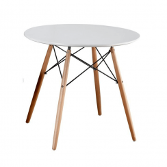Blagovaonski stol, bijela/bukva, promjer 80 cm, GAMIN NEW 80