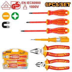 Instrumente set de 6pcs clește i+ electrician șurubelnițe INGCO Industrial