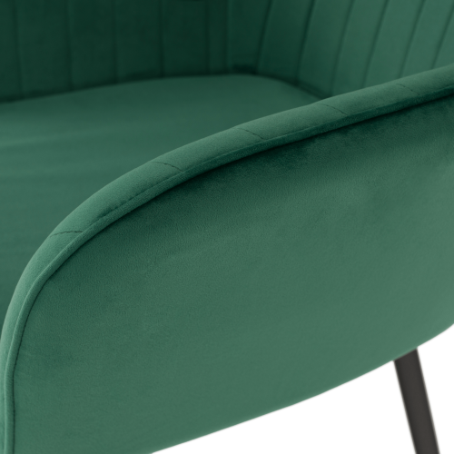 Designerski fotel, szmaragdowa tkanina Velvet, ZIRKON