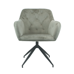 Drehstuhl, Samtstoff Graubraun Taupe/Schwarz, VELEZA NEU