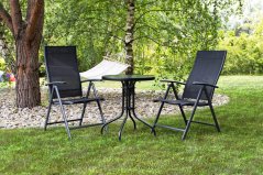 Okrúhly záhradný stôl 80 cm s otvorom na slnečník