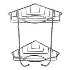 Badezimmerregal 2-stöckig Eckchrom 22,5x14,8x30 cm KLC