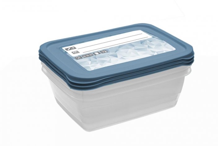 Pojemnik na żywność UH zestaw 3 szt. MAGIC ICE/POLAR 1,25 l 20,5x15,5x6,5 cm prostokąt KLC