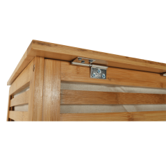 Kosz na bieliznę, lakierowany bambus/beż, KOSZ