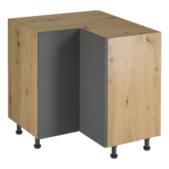 Eckunterschrank, Eiche Artisan/Grau matt, LANGEN D90N