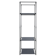 Garderobni stalak, metal/tkanina, crna, ALBUS