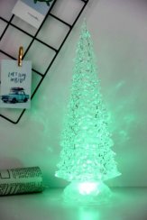MagicHome karácsonyi dekoráció, fa, LED, színváltó, PE, 3xAAA, belső, 10,50x30 cm