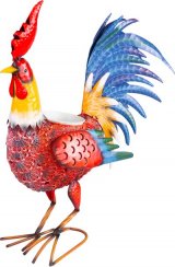 Dekoráció MagicHome Mecco, Rooster, bádog, színes, 50x19x54 cm