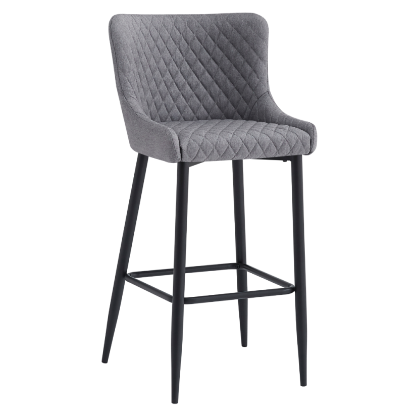 Barhocker, grau/schwarz, CEZARIA