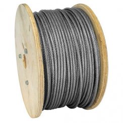 Kötél MGM Zn+PVC 5/6,5 mm, acél kötél, műanyag bevonattal, L-100 m