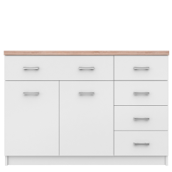Kommode 2d5s, Weiß/Sonoma-Eiche, TOPTY TYP 08